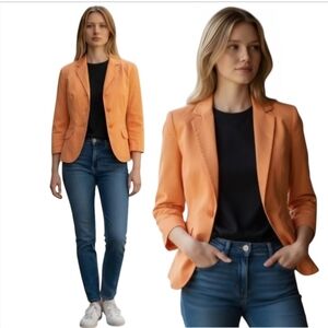 🏷️#11 ESPRIT VINTAGE Women's Orange Blazer US 8